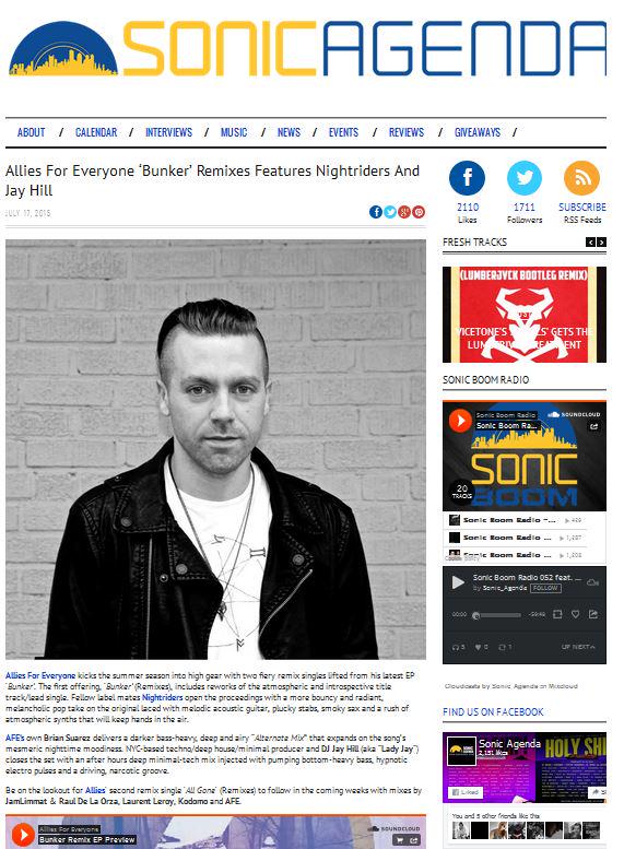 KIDRECORDINGS's tweet photo. @sonicagenda reviews @Allies4Everyone Bunker (Remixes) http://t.co/QlUKOYproX @itsnightriders @fariajoe @MagnumPR http://t.co/MiK5Eq27U3