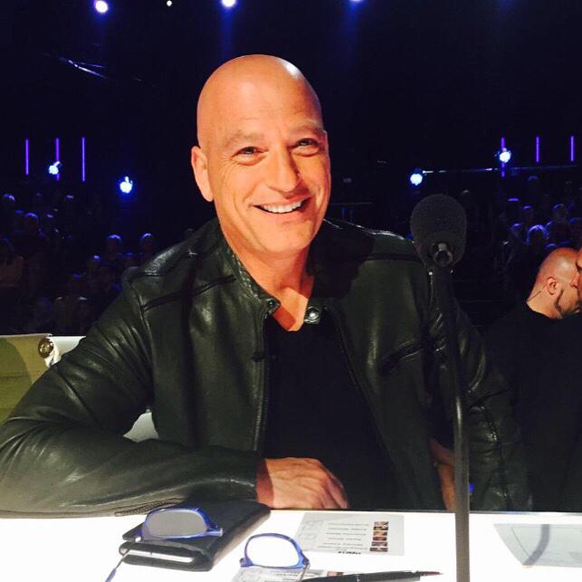 Howie Mandel wearing our black leather jacket on America's Got Talent!