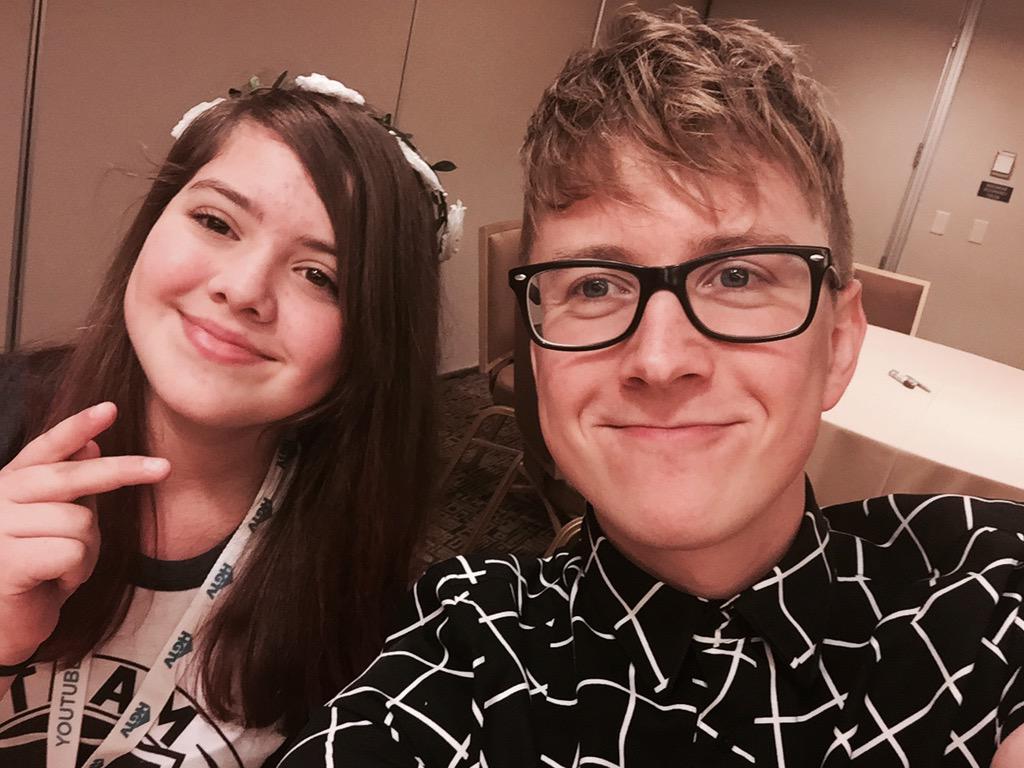 tyleroakley's tweet photo. got to hang out with a couple queens backstage today at #vidcon - thanks @MakeAWish 🌟 http://t.co/VOhW28Ub0A