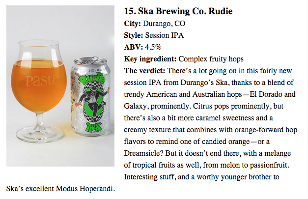 skabrewing's tweet photo. #wheresRudie Rudie ranked #15 out of 90 best #sessionIPAs Blind Tasting by @PasteMagazine http://t.co/IQ1WKbs3Pz http://t.co/8zvDfI5Vwk