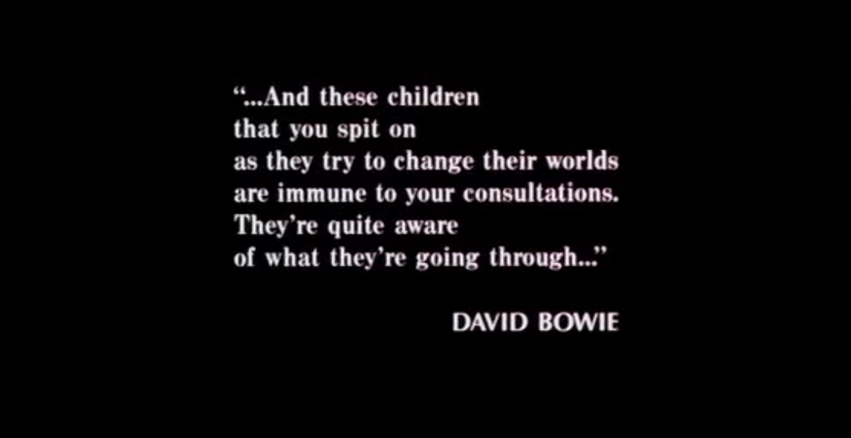 Film4's tweet photo. The David Bowie quote in the opening credits is from his 1972 single “Changes”. #Film4BreakfastClub #chchchchchanges http://t.co/KMaIwZrLzQ