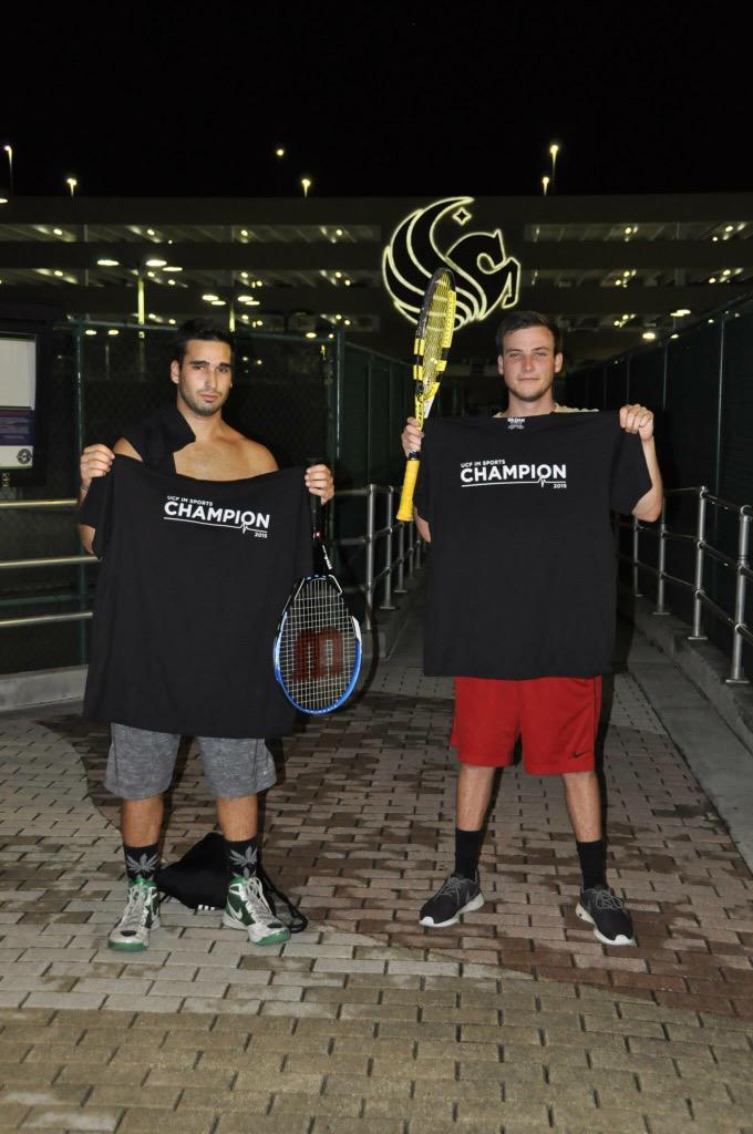GazoniFamily's tweet photo. Congrats to Brothers Chase Thomas and @MaxGirling for being the UCF IM doubles tennis champions! #UCF19 #UCF18 http://t.co/h7PggMrAwy
