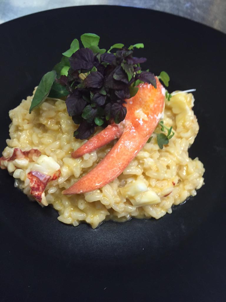 seanmccabe45's tweet photo. Risotto of local lobster finished with @northcountryken micro leaves &amp; shoots ! Sold out tonight @DukeinNewton #busy1 http://t.co/p5YAS2pFJm