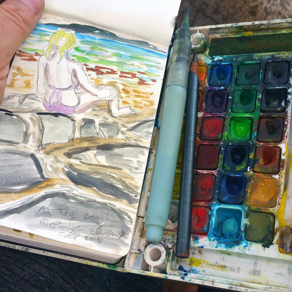 PodgeElvenstar's tweet image. Blasting Sketches.  More art podgeelvenstar.com  #drawstuff #girlonabeach #painting #mauiart