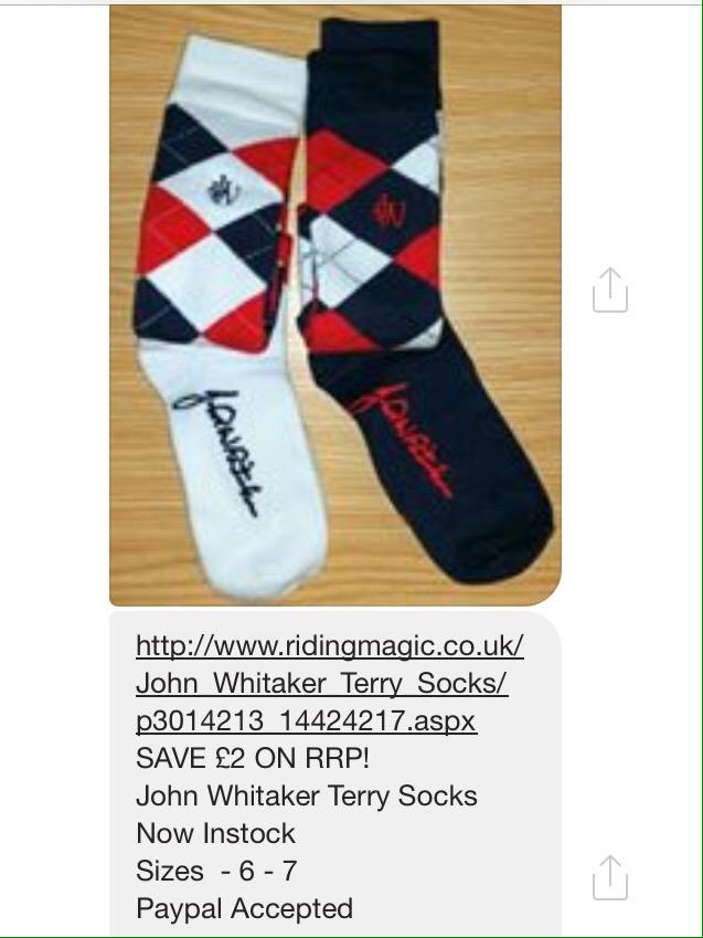 RidingMagic's tweet photo. NEW IN #JOHNWHITTAKER RIDING SOCKS. WANT WARM AND FASHIONABLE FEET FOR WINTER... http://t.co/0TlxACa9RI #equestrian http://t.co/mWZY5YLbyV