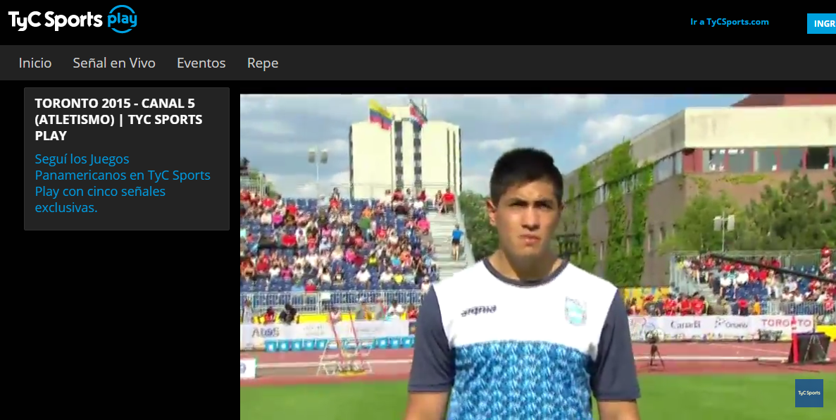 TyCSportsPlay's tweet photo. #Toronto2015TyC Braian Toledo se presenta en el lanzamiento de jabalina. EN VIVO: http://t.co/vsrCrpjjzN http://t.co/LDrwcr2ClI