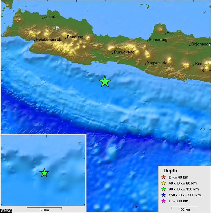 LastQuake's tweet photo. Felt #earthquake M5.6 strikes 157 km W of Yogyakarta (Indonesia) 12 min ago. Please report to: http://t.co/QGSbBa5bXX http://t.co/5nlO0McChY