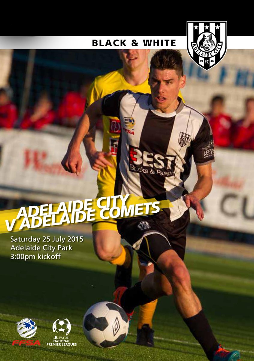 AdelaideCityFC's tweet photo. It's Match Day! | @AdelaideCityFC take on @AdelaideComets 3pm @FFSANPL #AC #ACBoys http://t.co/MZr6AJZ1oF http://t.co/rImkmTnxeF