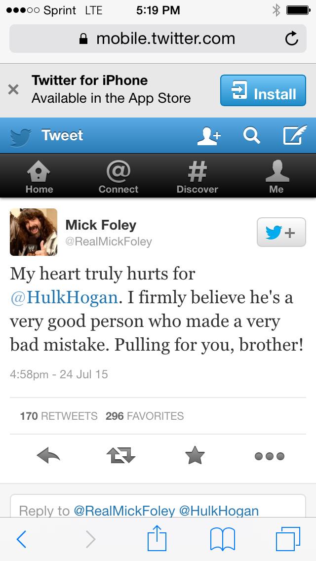 Thank you my brother Mick only love. H