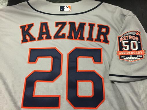 Presenting the new #Astros road jersey for tonight's starting pitcher. <a href="/scottkazmir19/">Scott Kazmir</a>. #whiff
