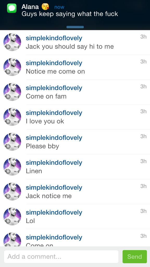 JackFowlerGifs's tweet photo. Not trying to be THAT kind of person, but stop commenting on jacks pictures like this it's quite annoying http://t.co/wtJKvFBcmO