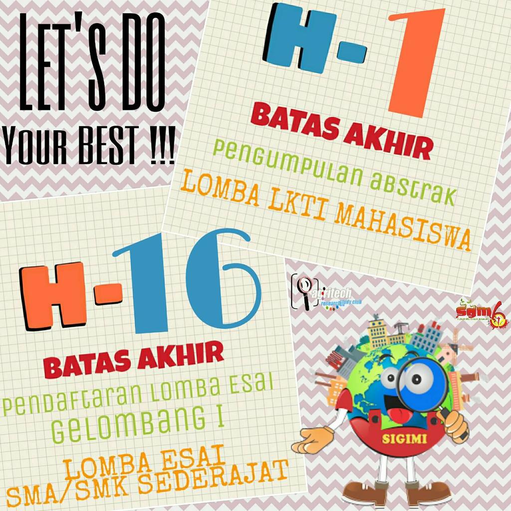 Deadline sudah didepan mata, do your best and be the best @arsc_sgm6 
#SGM6 #LKTI #SIGIMI #SemangatBerkarya