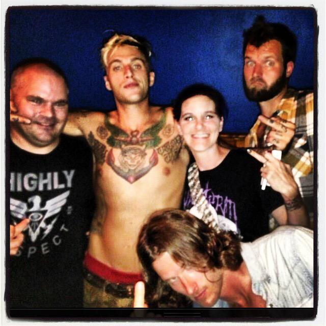 cja6900's tweet photo. #FlashBackFriday to this day with @Highly_Suspect @ExGwenabee #RyanMyer #RichMeyer #mcid only person that a HS shirt! http://t.co/P25Q7EWBYr