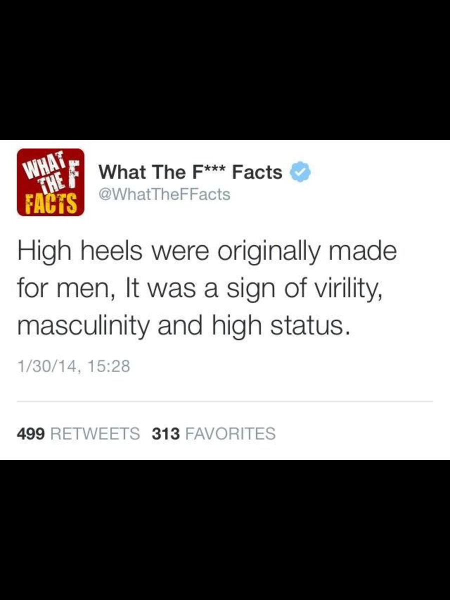 MenHeels's tweet photo. DID YOU KNOW? #meninheels #masculinity #guysinheels #didyouknow #highheels #fashion #gender #genderless #style http://t.co/8YIxLyCyEI