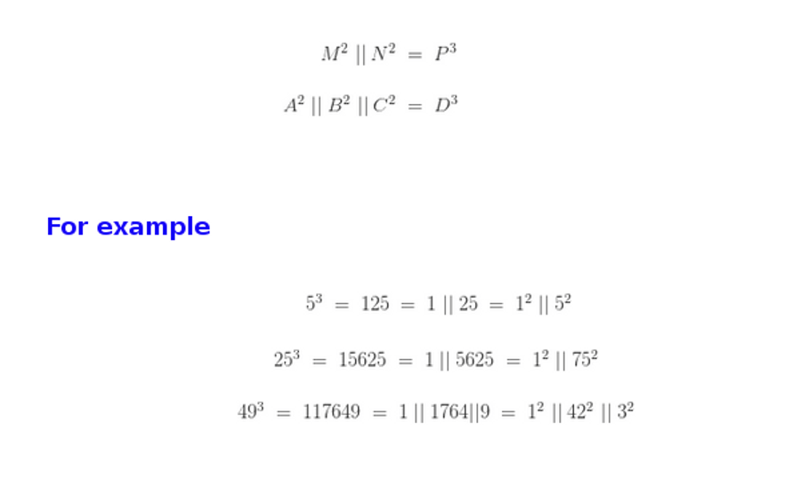 BenVitale's tweet image. Concatenation : A^2 || B^2 || C^2 = D^3 benvitalenum3ers.wordpress.com/2015/07/25/con…