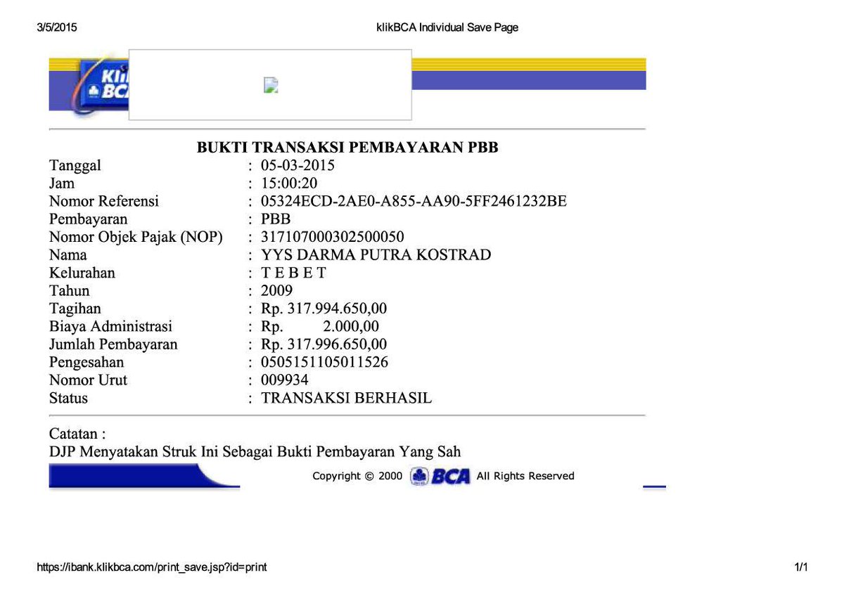 Berikut ini adalah Bukti pembayaran pelunasan PBB 2009 2010 2011 2012 2013 2014.