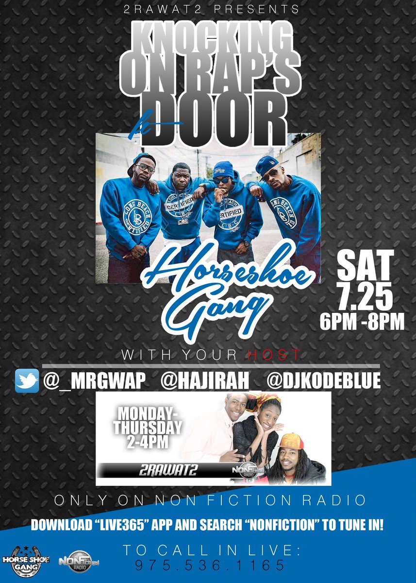 MilrockGwap's tweet photo. Tomorrow It Goes Down With A Special #2RawAt2 Show With The One And Only @HORSESHOEGANG 6-8pm On #NonFictionRadio http://t.co/98dE28VH5v