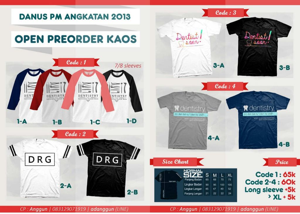 Yukyuk dibeli kaosnyaa, caranya gampang tinggal ketik : nama_kelas_kodebaju_ukuran_pjg/pendek ke CP yg diposter :3