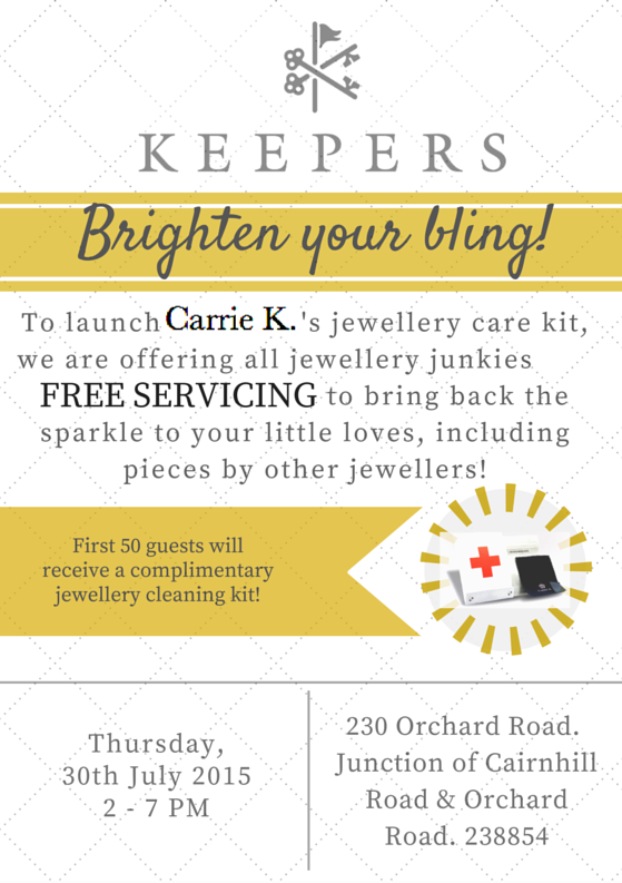 KeepersSG's tweet photo. We're having a free servicing for all you jewellery junkies on Thursday, 30th July 2015! Don't miss out on the fun! http://t.co/DFLRuL4DnS