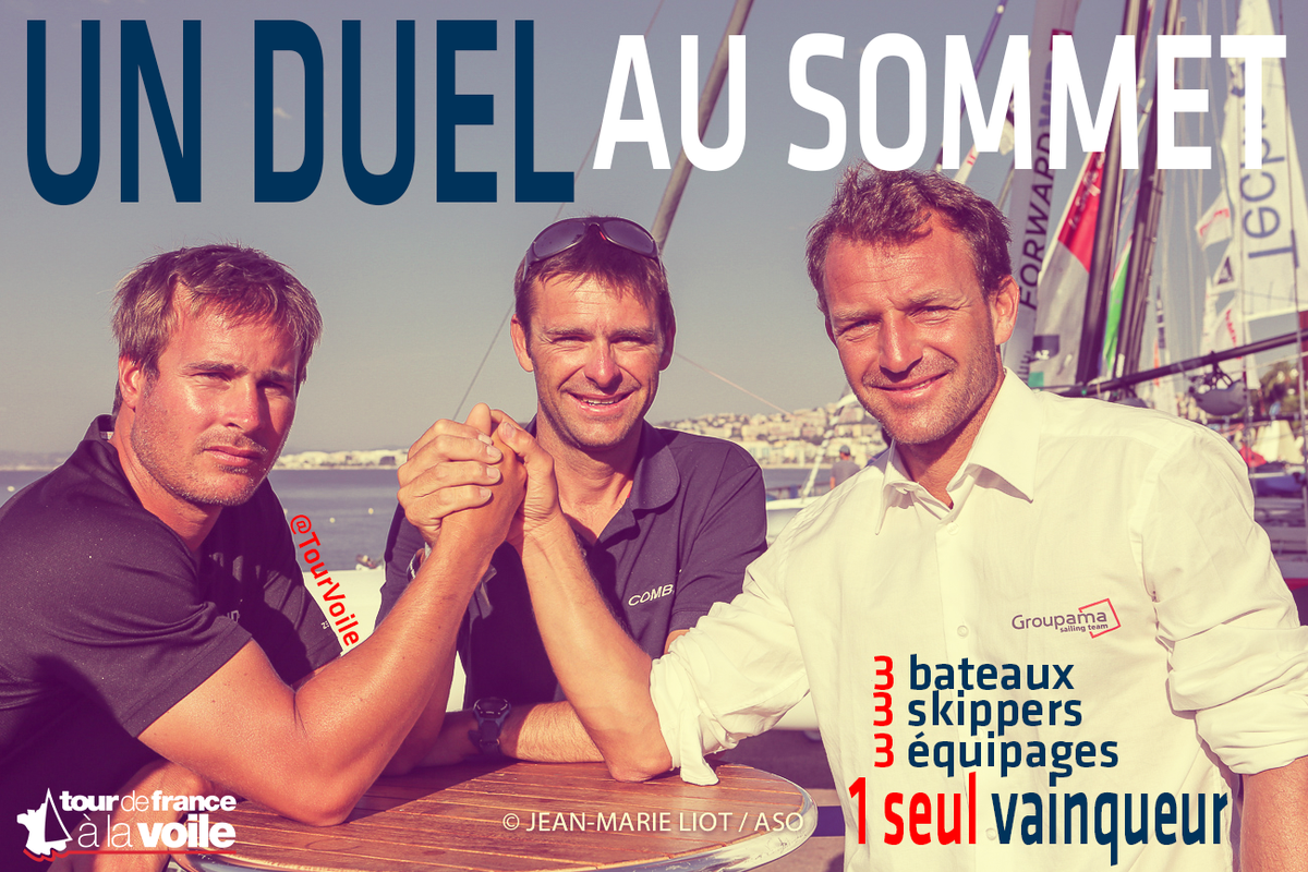 tourvoile's tweet photo. 3 pts d'écart entre @spindriftracing, @GroupamaCammas et @Combivoile. Qui remportera le #TourVoile 2015 ? #Acte9 http://t.co/SYb5XjUjlN