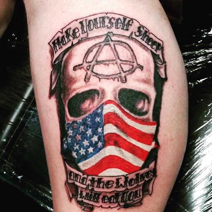 Patriot_Ink_'s tweet image. An #awesome #3per #patriotic #tattoo from @show_u_how_its_done #skull #americanflag #sheep #love #patriot_ink_