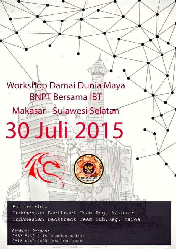 Registrari Workshop Damai Dunia Maya oleh iBTeam dan BNPT sudah DITUTUP karena kuota peserta sudah mencukupi.