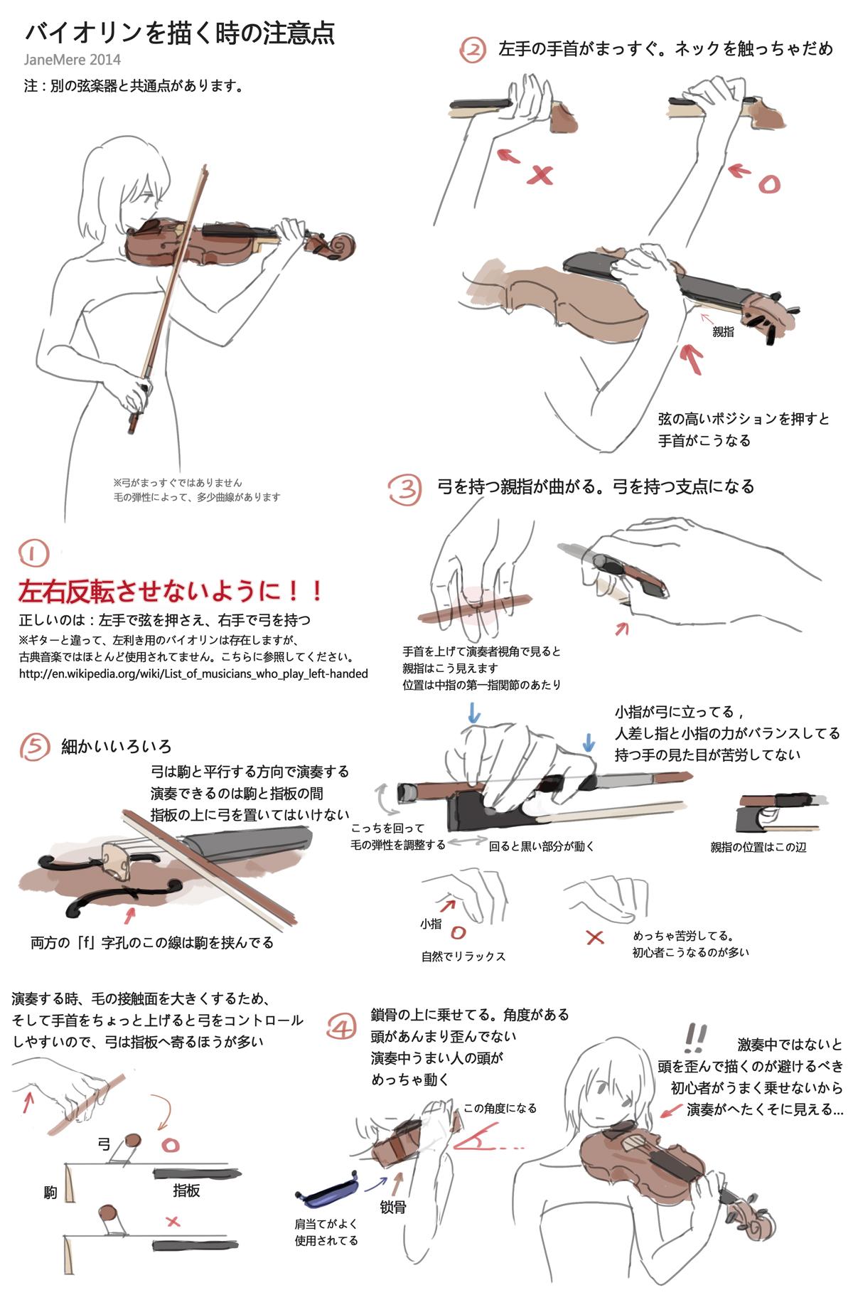 Janemere 最近またバイオリンが正確に表現されてないコスプレやイラストを見かけた 左右反転や 手袋をつけてて演奏してるなど バグったら作品の魅力が落ちるので 前説明した注意点 よければご参考にどうぞ Http T Co Nfehl2rrri Http T Co
