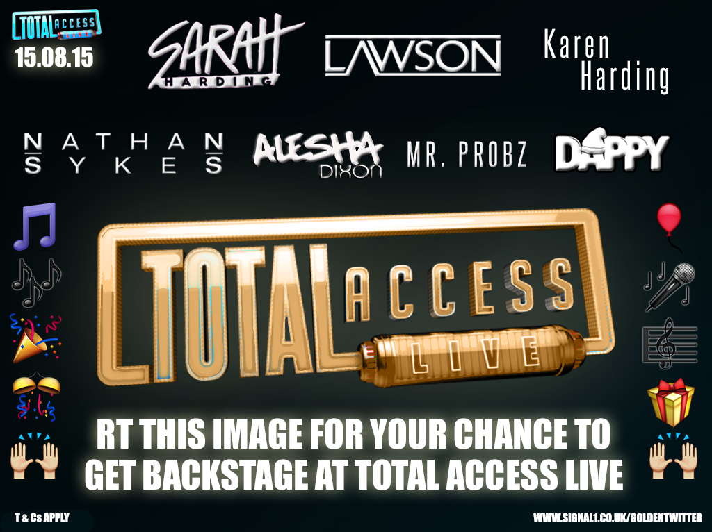 HitsStaffsNews's tweet photo. you need to RT this for your chance to go backstage.. #TALiveGoldenTicket http://t.co/NTc1VA0njR