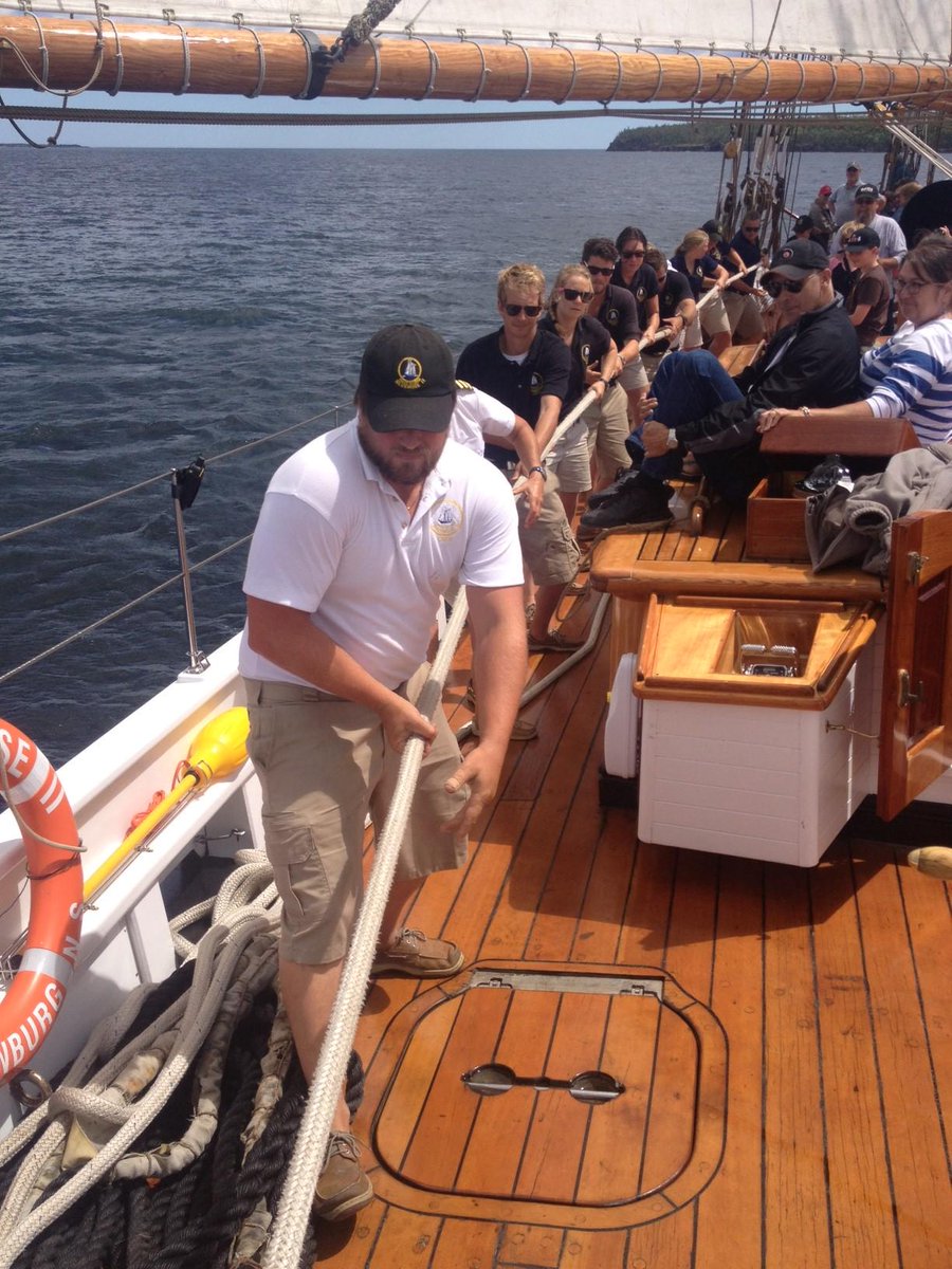 All hands to the main sheet. #sailbluenoseii #Lunenburg