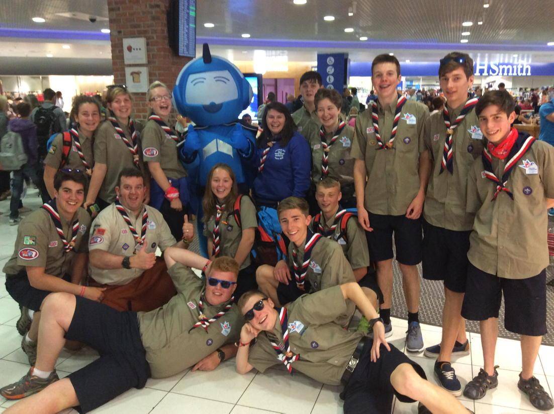 Meeting our first anime character in Birmingham Airport.