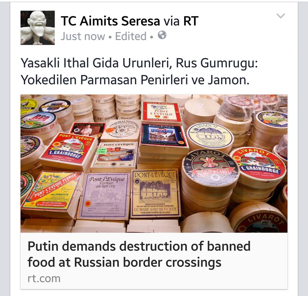 ErkanKiraz's tweet image. #Russia #Banned #ImportedFoods