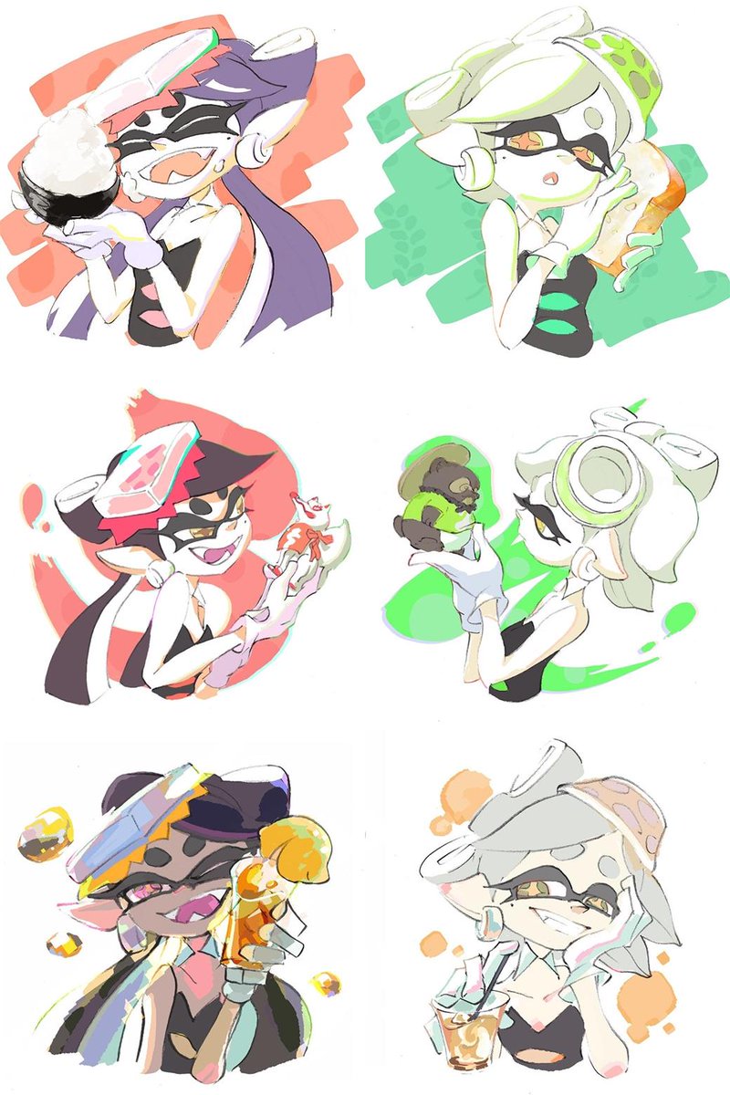 ট ইট র ヨウ スプラトゥーン公式イラストのシオカラーズもフェスごとに色を変えてるね Http T Co Svv8cexwa8