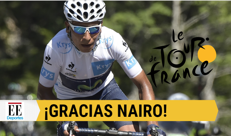 elespectador's tweet photo. ¡Gracias por esta gran escalada Nairo! 💛💛💛

#TDF2015 #SueñoAmarillo 
#OrgulloColombiano http://t.co/xGntSoAxgZ