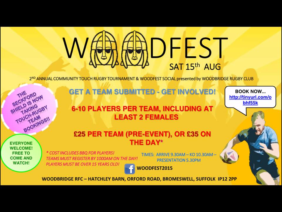 WilesmithNunez's tweet image. Book tinyurl.com/obhf55k for SeckfordShield #woodfest2015 @O2Woodbridge @O2touchSudbury @O2TouchRugbyBSE @O2touch