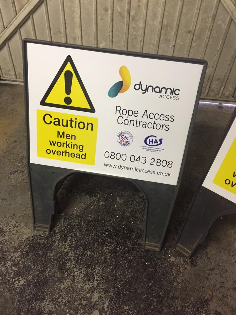 DynamicAccessUK's tweet image. New Signs Have Arrived! #DynamicAccess #IRATA #RopeAccess #WorkingAtHeight #SafetySigns #HeightSafety #FallProtection