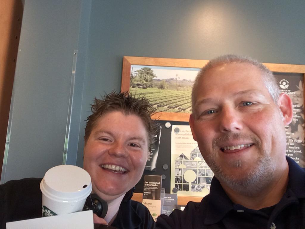 Celebrating 15 fantastic years at Starbucks this morning with Liz at 23rd St. Independence #tobeapartner