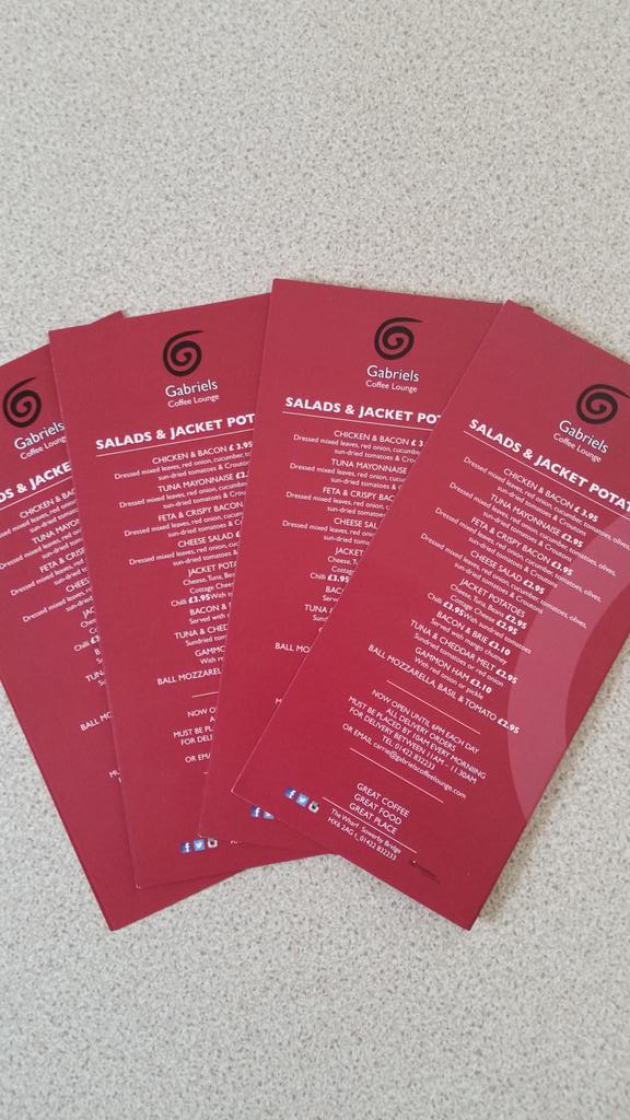 GabrielsCarrie's tweet image. Thankyou to @SimprintLtd for our lovely new #menus.#winelists. Great service!