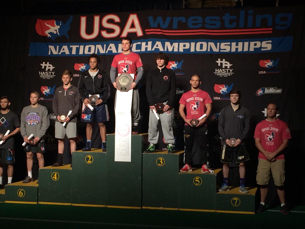Walsh_Wrestling's tweet image. Alex Mackall claims All-American status w/5th in the Country in the Junior Freestyle 126lb division! #Fargo2015