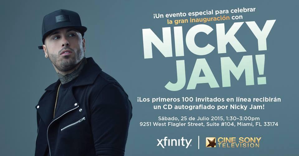 NickyJamPR's tweet photo. Hoy a la 1:30 los espero Miami  #MiamiXFINITY  #CineSony #MeetNickyJam @SonyMusicLatin http://t.co/Xpd1dRAx9z