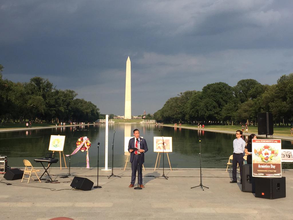 dcmoapia's tweet photo. Director Do had an honor to speak at the 8th Armistice Day Peace Concert &amp; Vigil #koreanwar #veterans #remember727 http://t.co/Z7PiWlQqFd