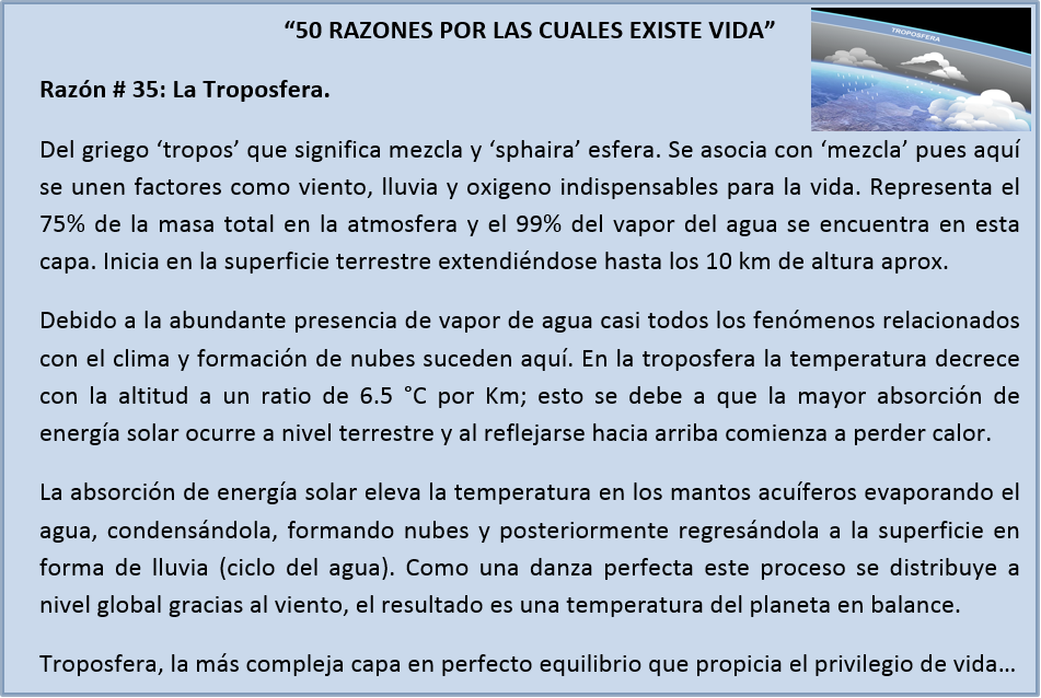 ikerhuitzi's tweet photo. "50 RAZONES POR LAS CUALES EXISTE VIDA" - Razón # 35: La Troposfera. http://t.co/CQgKyyszCk
