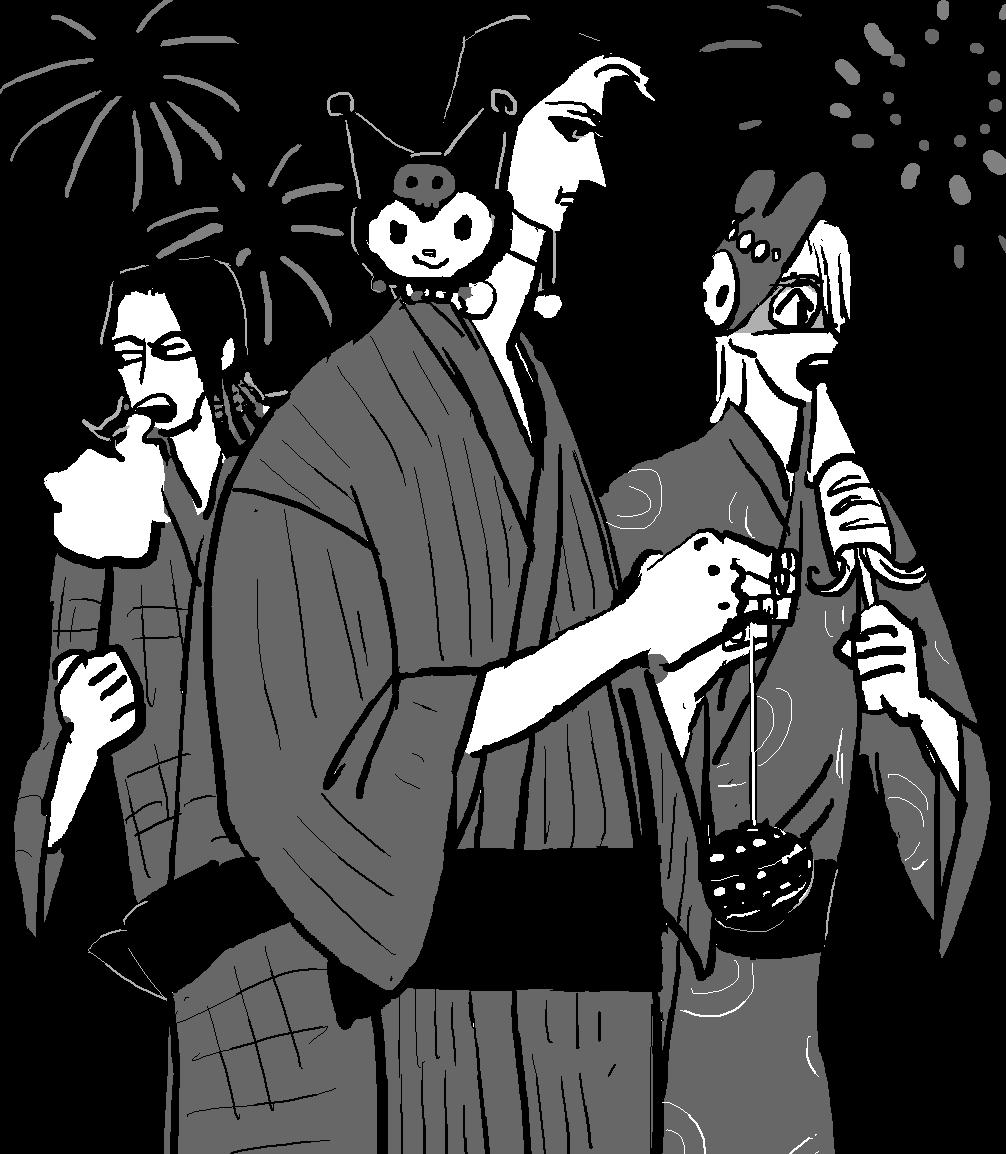 昨日のお題は『祭り』ということで浴衣のイルリゾメロ。正直あまり気に入ってないからタグは付けないけど折角描いたのでアップします。 