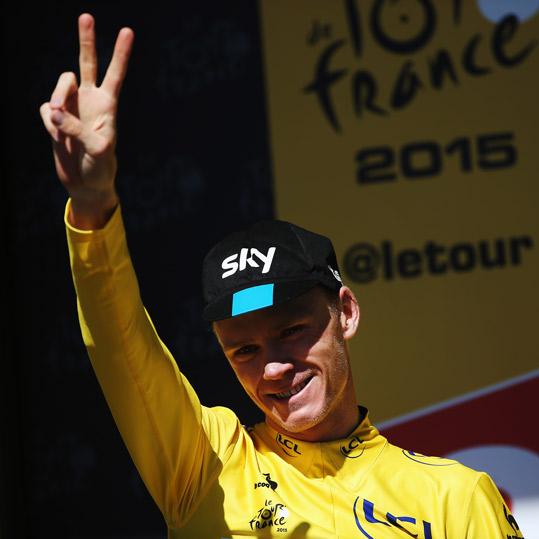 NetcompanyINEOS's tweet photo. Three weeks, two jerseys, one stage win! Not bad @chrisfroome @TeamSky http://t.co/s6hcHAtCl2 #TDF2015 http://t.co/mbur2EOJTk