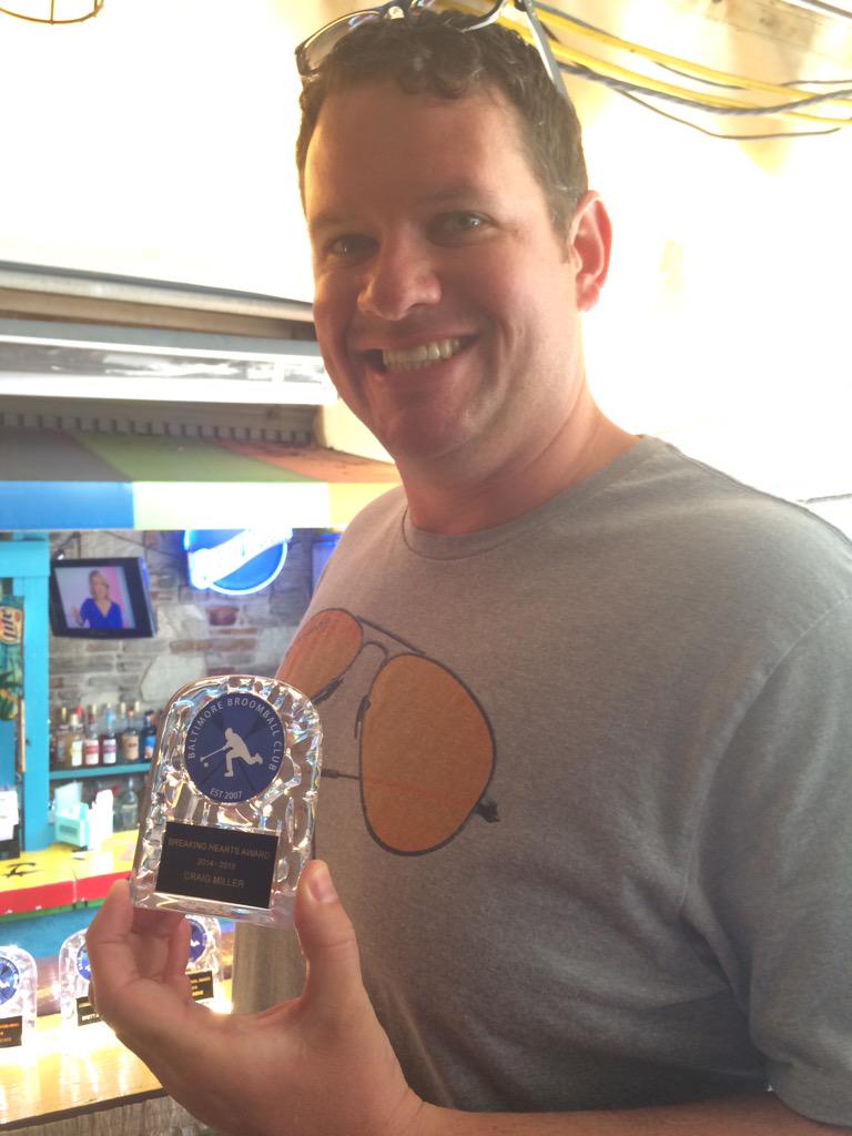 BaltBroomball's tweet photo. Craig Miller The Breaking Hearts Trophy: Awarded to the club's top goaltender. http://t.co/uYkTZPbSnt