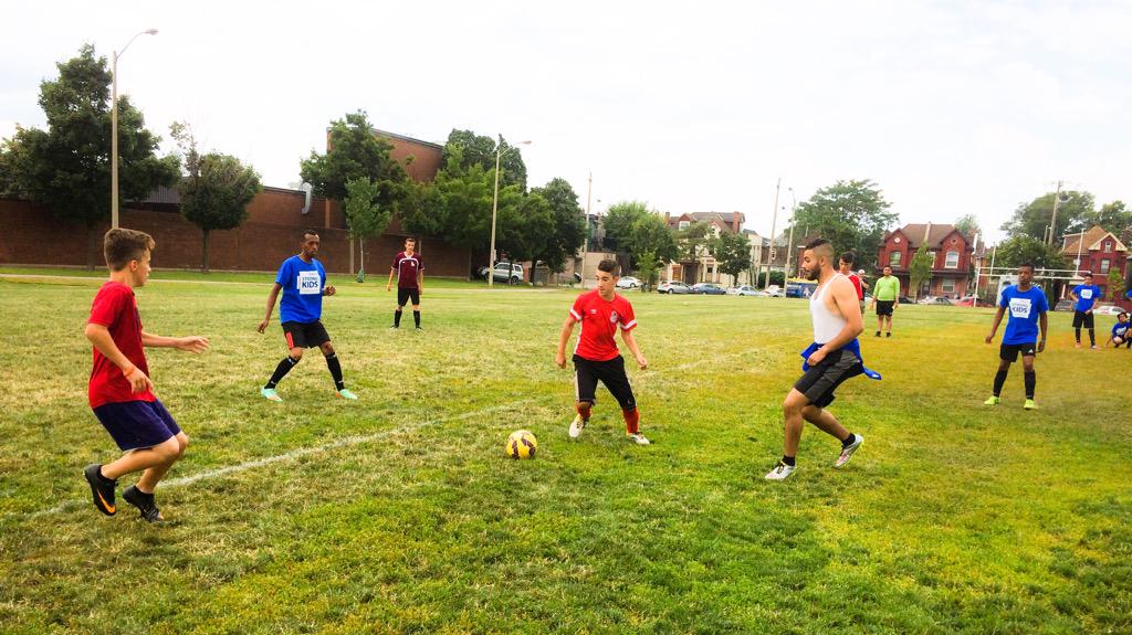 HMCommunityCup's tweet photo. The ball is round⚽️, the game lasts ninety minutes, and everything else is just theory. #CommunityCupHamilton #Soccer http://t.co/MIEClWhaze