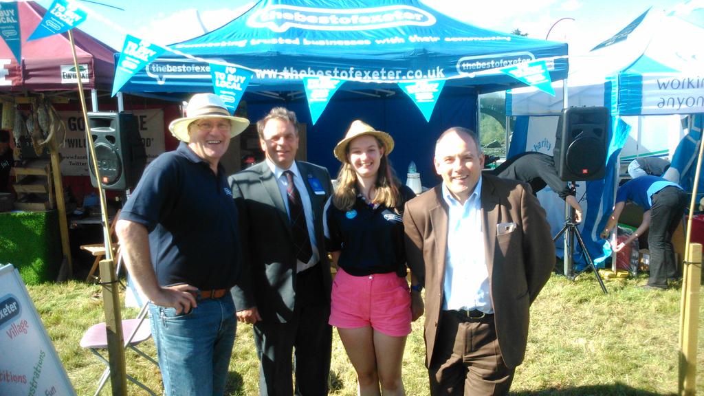 ClarissaELSlade's tweet photo. Amazing day @ the #MidDevonShow with @thebestofExeter stand! @neil_parish and @halfon4harlowMP visiting us. 😊 http://t.co/ybHuRKIRsE