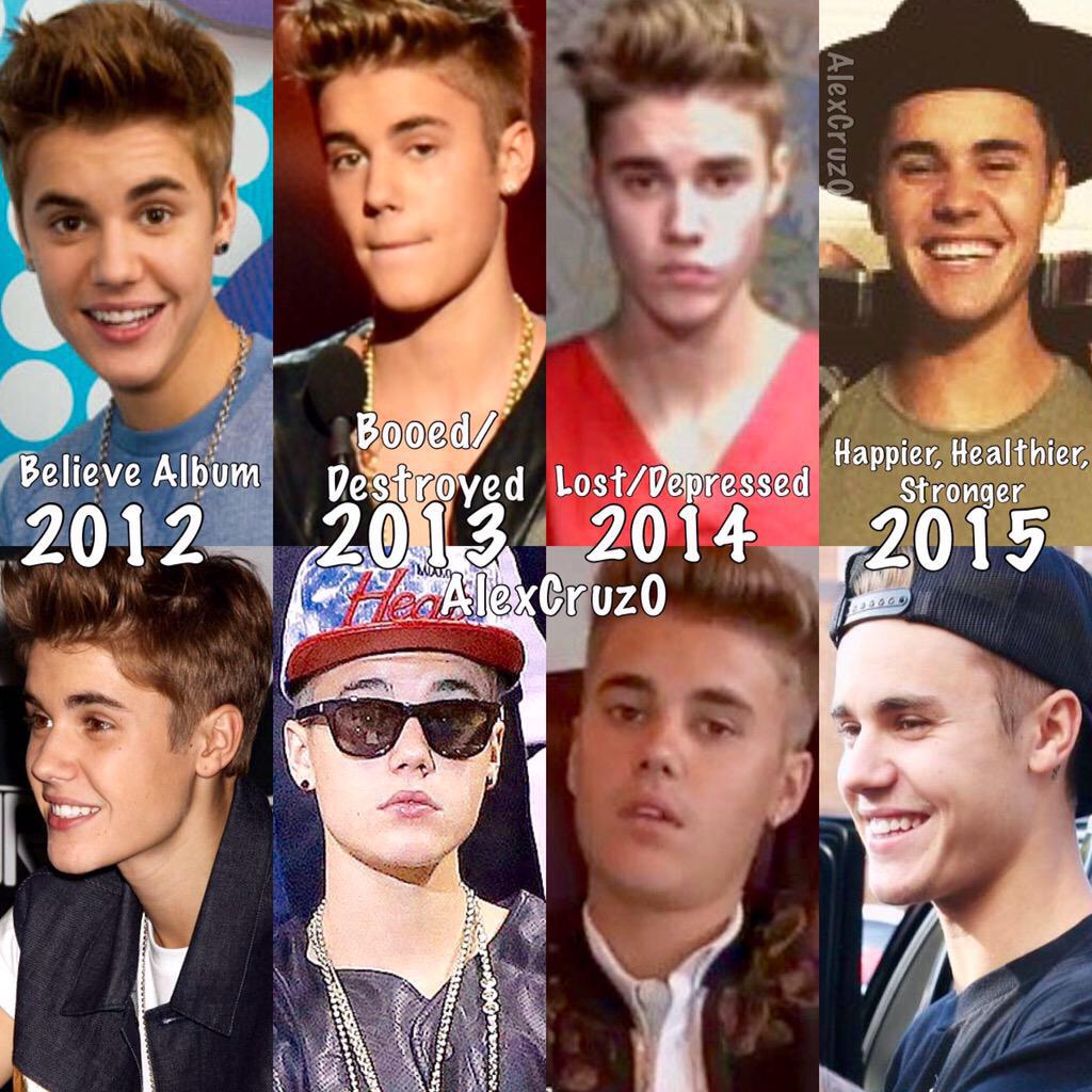 AlexCruz0's tweet photo. 2012: Happy
2013: Destroyed
2014 Lost himself
2015: Came back happier,healthier &amp; stronger😊 #MTVHottest Justin Bieber http://t.co/zcm3Hf9box