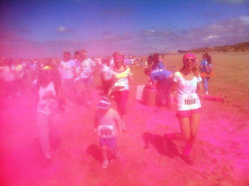 My first #colourrun complete - loved it! #blackpoolcoloursplash #trinityhospice