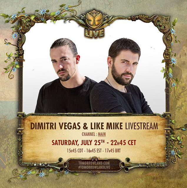 tomorrowland's tweet photo. Live from the Secret Kingdom of Melodia, #Tomorrowland residents @dimitrivegas &amp; @likemike: http://t.co/nTsTDssAqs http://t.co/WAQv3FUOjS