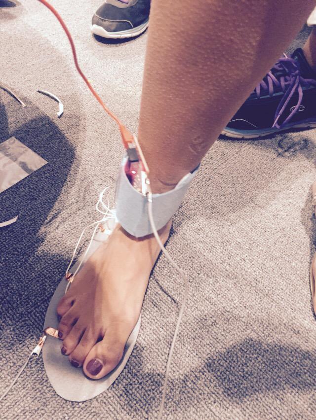 weareci's tweet photo. Our students made a #Soundal (musical sandal) at #STEAMFWD at @CivicHall with @InnovateNYCedu @NYCSchools http://t.co/tXaJnSv6ST
